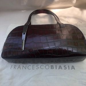 Francesco Biasia burgundy leather purse cover bag